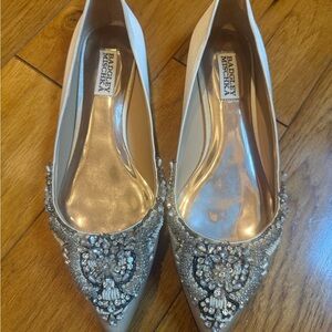 Badgley Mischka Women's Silver Embellished Loafers